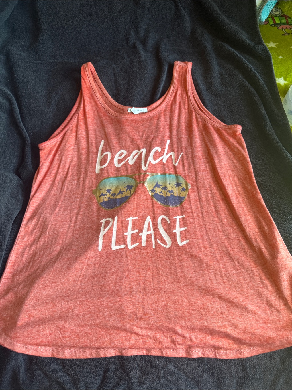 Maurices Coral Beach Please Graphic Tank Top